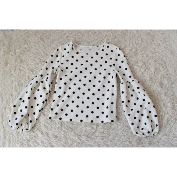 Vintage 00s Poly/Spandex Polka Dot shirt | size medium - Picture 7 of 10